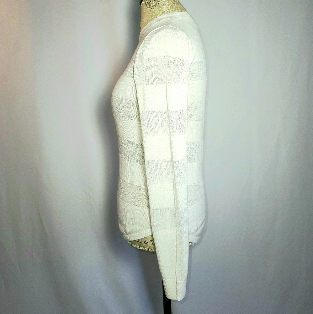 Michael Kors Sheer Stripe Crewneck Longsleeve XS - Picture 4 of 8
